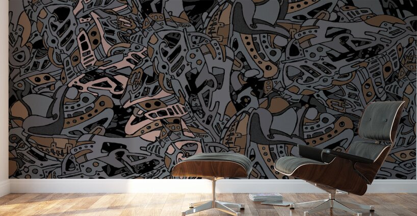 Electric Pantone Grey Gold2 CROP Wall Murals